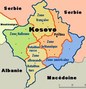 kosovo zones map